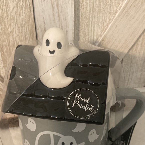 Cobwebs and Cauldrons Flying Ghost Mug with Topper - Picture 2 of 7